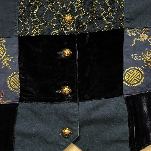 Carole Little Sport Patchwork Brocade Velvet Vest Made in Hong Kong Size 12 - Picture 4 of 8
